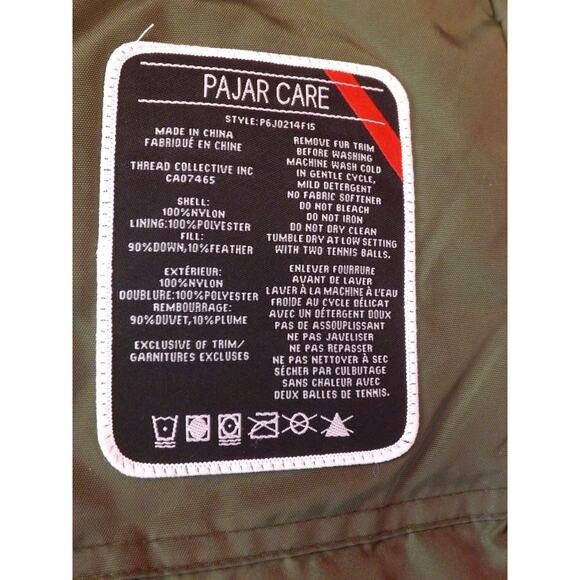 PAJAR CANADA GREEN NYLON COYOTE FUR HOODIE WINTER JAMES GOOSE DOWN JACKET XXL - Picture 9 of 9